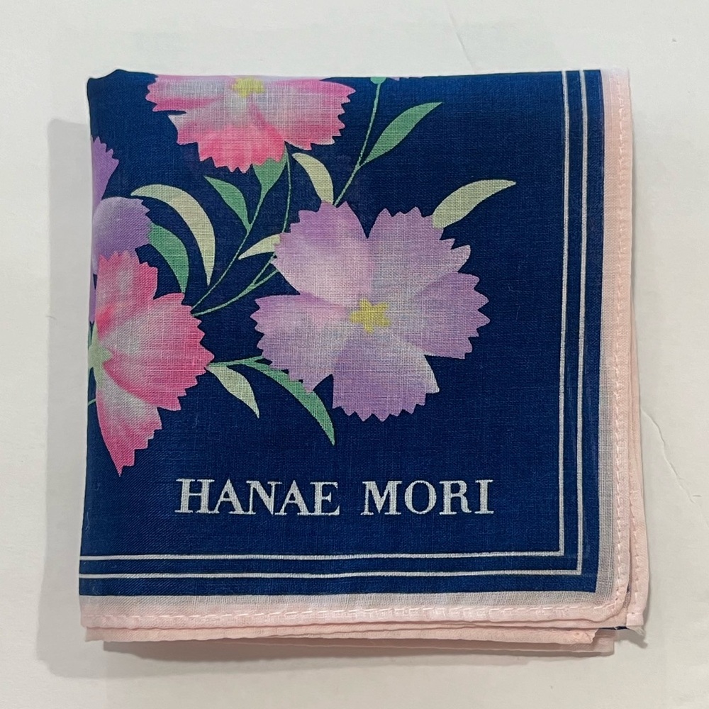 HANAE MORI Handkerchief Women Floral Pattern 100% Cotton From Japan…